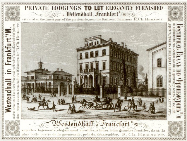 Hotel Westendhall, Gallusanlage zwischen Taunusbahnhof und Main-Weser-Bahnhof