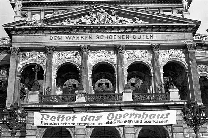 „Rettet das Opernhaus“: Spendenaufruf der gleichnamigen Bürgerinitiative in den 1950er Jahren